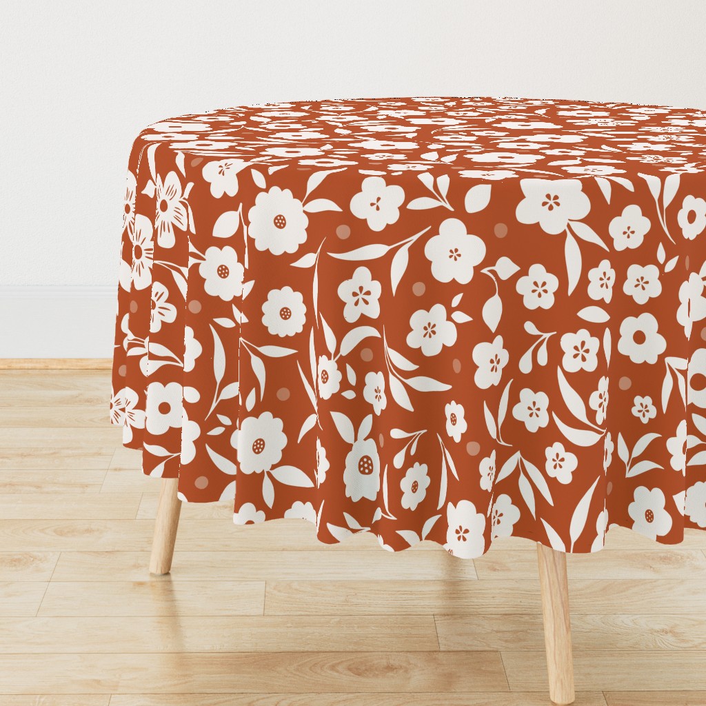 Ditsy Florals in Orange