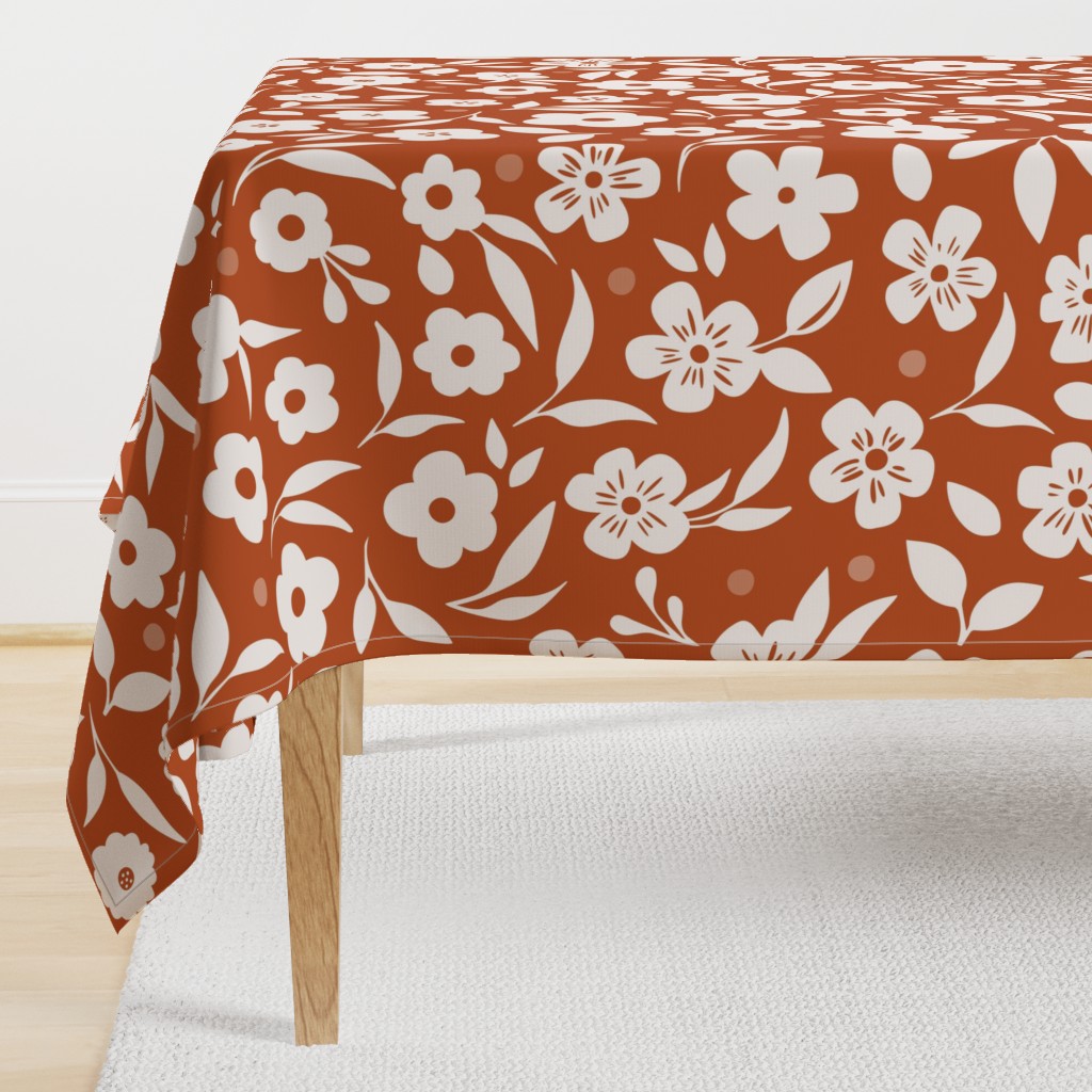 Ditsy Florals in Orange