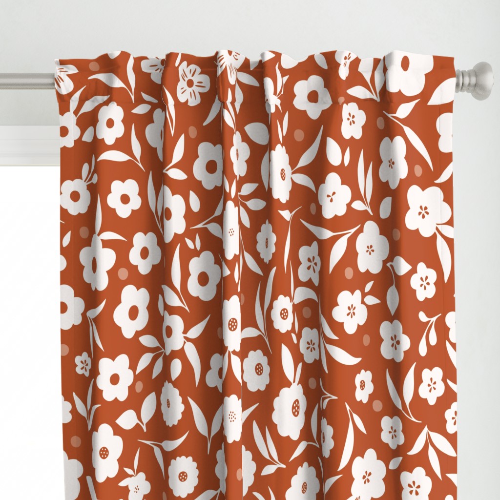 Ditsy Florals in Orange