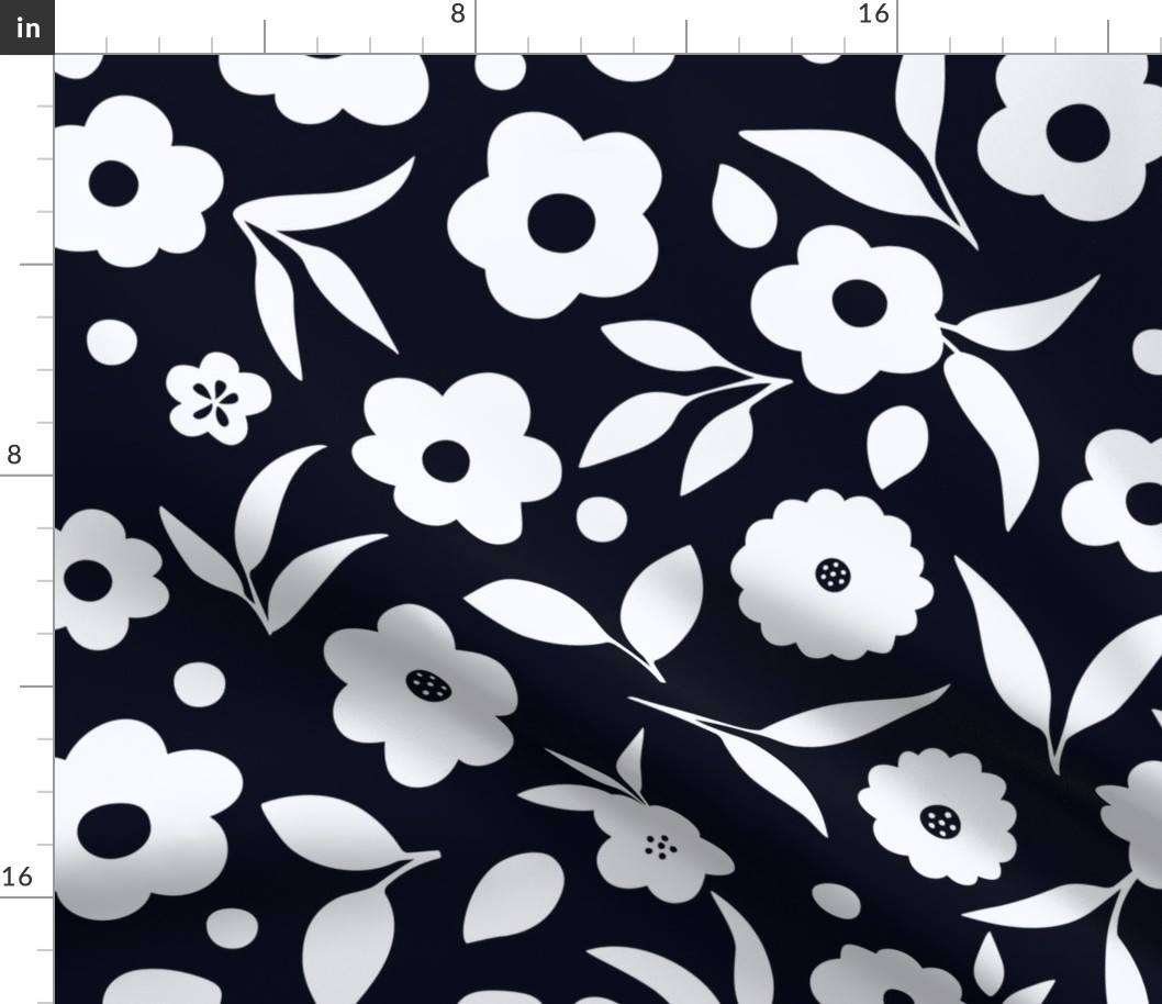 Ditsy Florals in Black and White