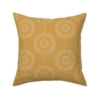 Glimmer - Boho Geometric Medallion Regular Scale Watercolor Mustard Yellow White