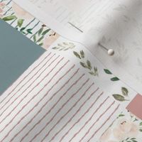 springtime metallic blush quilt - blue & pink 