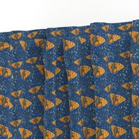 Orange butterflies on blue background