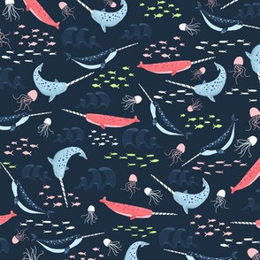 Under the Sea - Narwhale Pattern