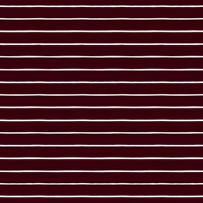 Pencil Stripes in Burgundy and White