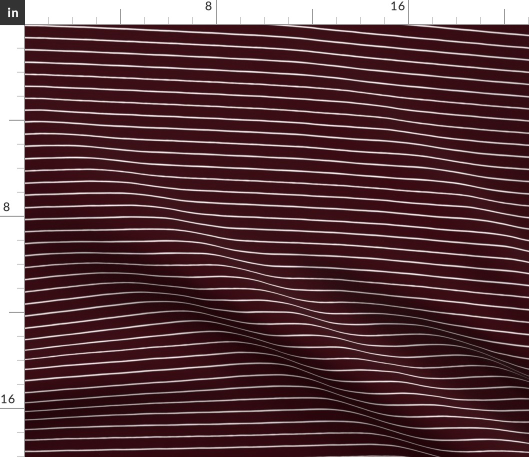 Pencil Stripes in Burgundy and White