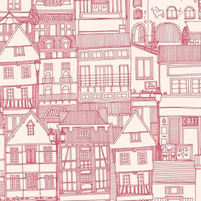 cafe buildings pink smaller