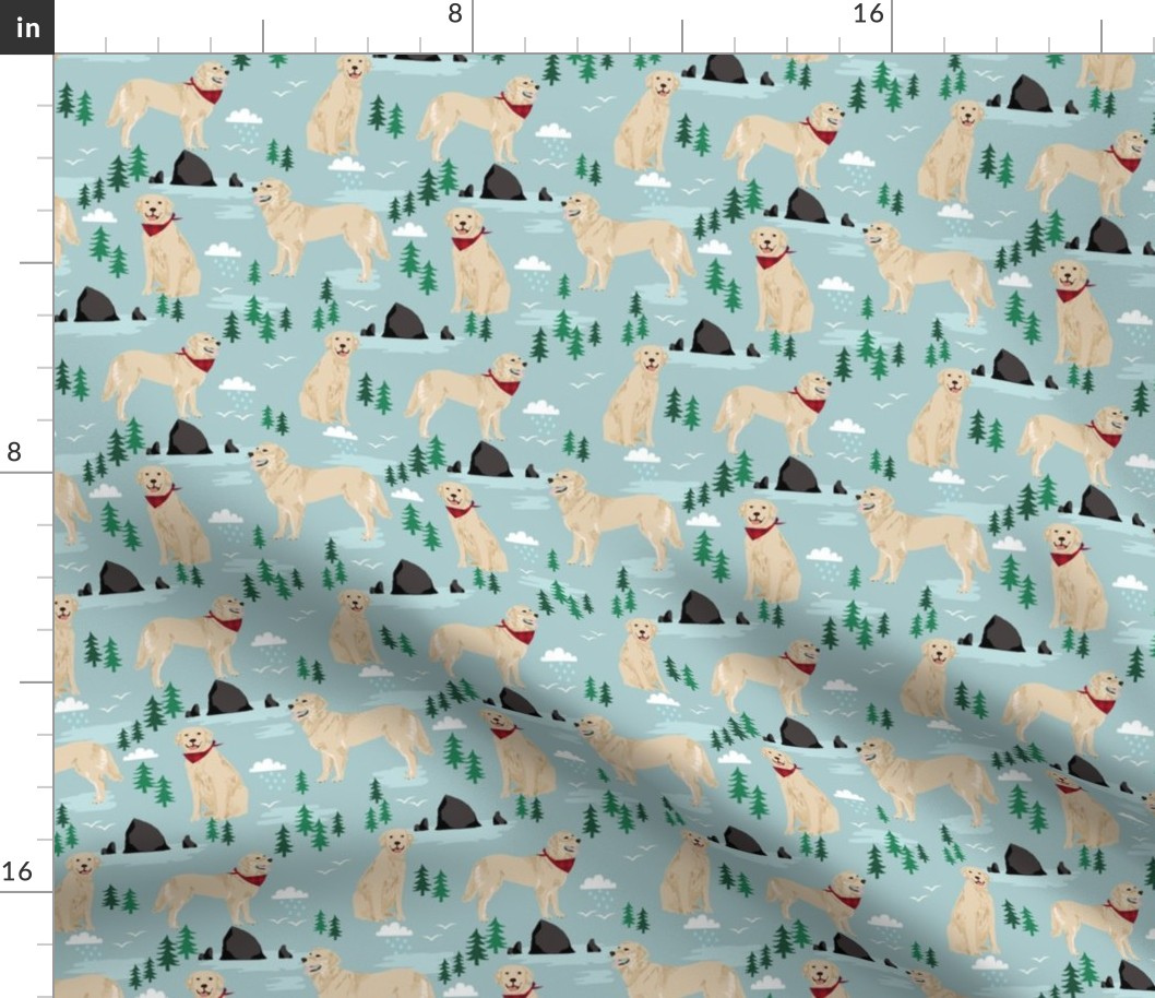 golden retriever cannon beach fabric - golden retriever fabric