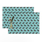 tricolored chihuahua dog fabric - light blue