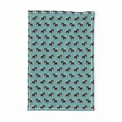 tricolored chihuahua dog fabric -blue