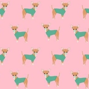 chihuahua scrubs fabric - dog fabric, medical dog fabric - pink