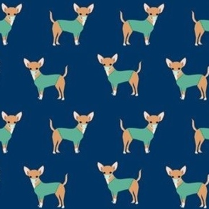 chihuahua scrubs fabric - dog fabric, medical dog fabric - navy