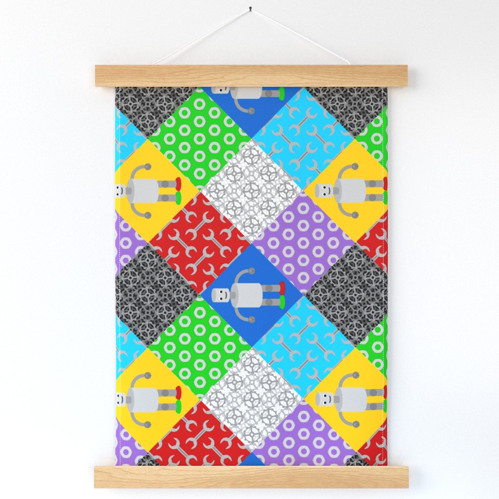 00989816 © retro robot cheater quilt