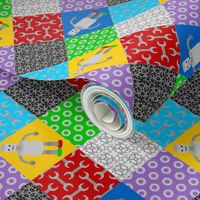 00989816 © retro robot cheater quilt