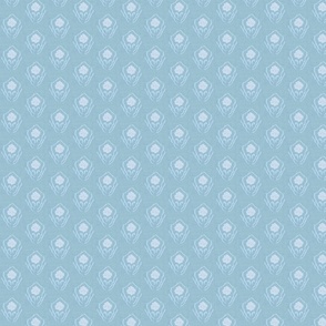 Wedge wood blue background, pale pink and light blue