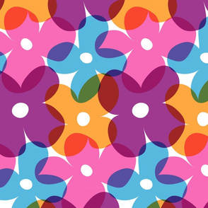 Large Retro Flowers