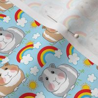 small guinea pigs rainbows and clouds