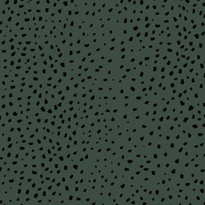 Little cheetah baby animal print minimal small speckles and spots abstract wild cat fur cameo forest green black