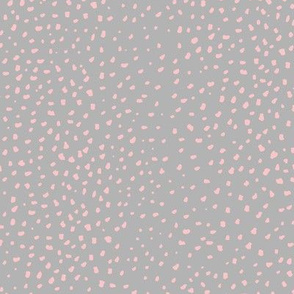 Little cheetah baby animal print minimal small speckles and spots abstract wild cat fur cool gray soft pink girls