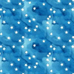 stars dark blue watercolor
