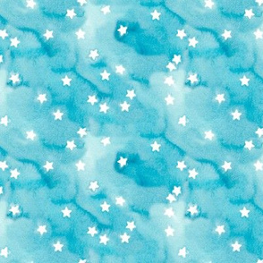 blue stars watercolor