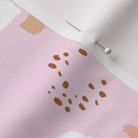 Paint strokes and brush spots dots raw abstract minimal LA Memphis style design boho nursery pink latte beige white girls