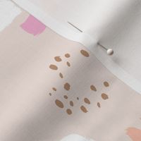 Paint strokes and brush spots dots raw abstract minimal LA Memphis style design boho nursery sand beige pink peach