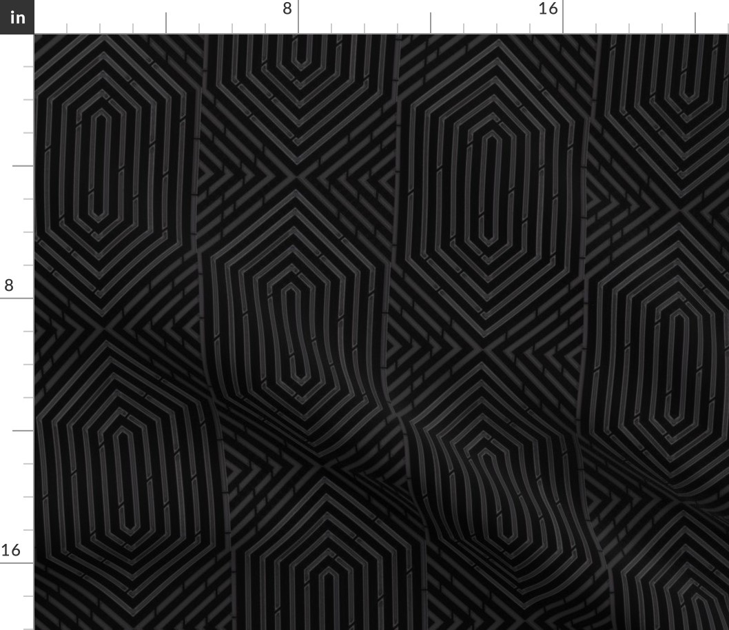 Labyrinth Geometric in  Black & Gray 