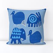 African Safari Animals  - Blue White - Design 9899940