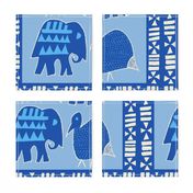 African Animals  - Blue