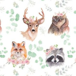 Watercolour Woodlands Animals 