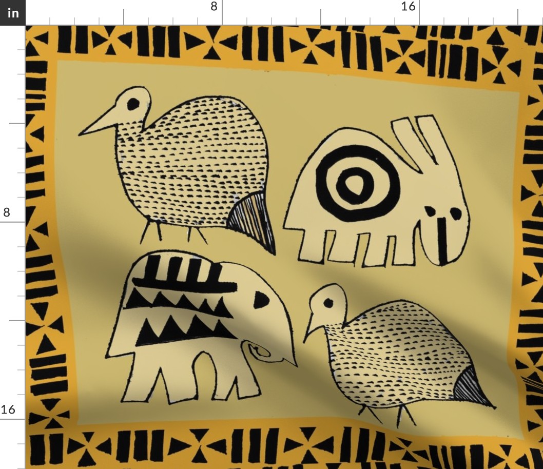 African Animals Wallpaper - Yellow