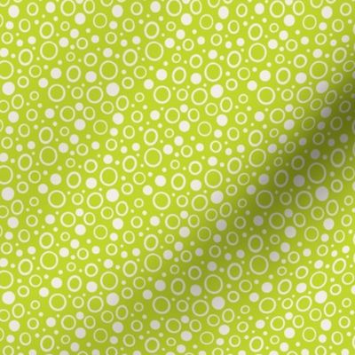 dot and circles on lime green 