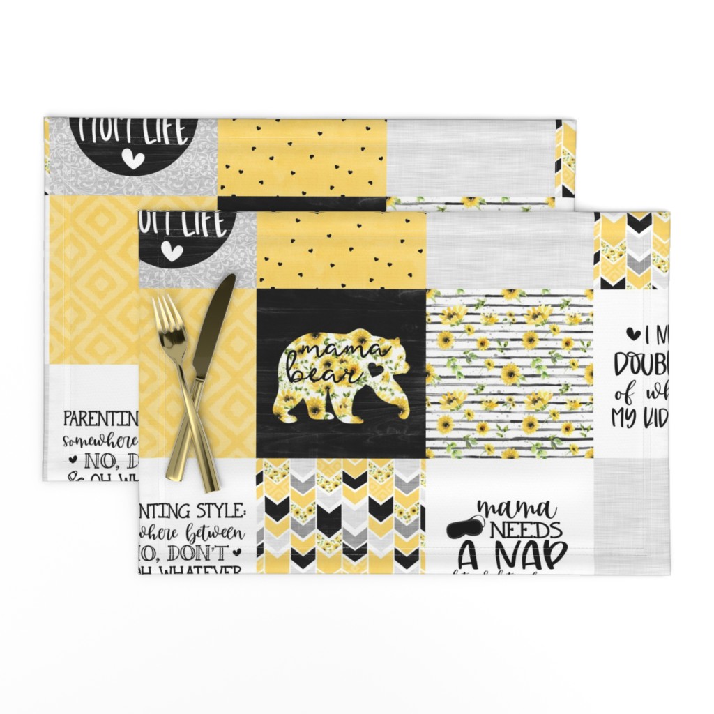 MomLife//Naps//Sunflower - Wholecloth Cheater Quilt