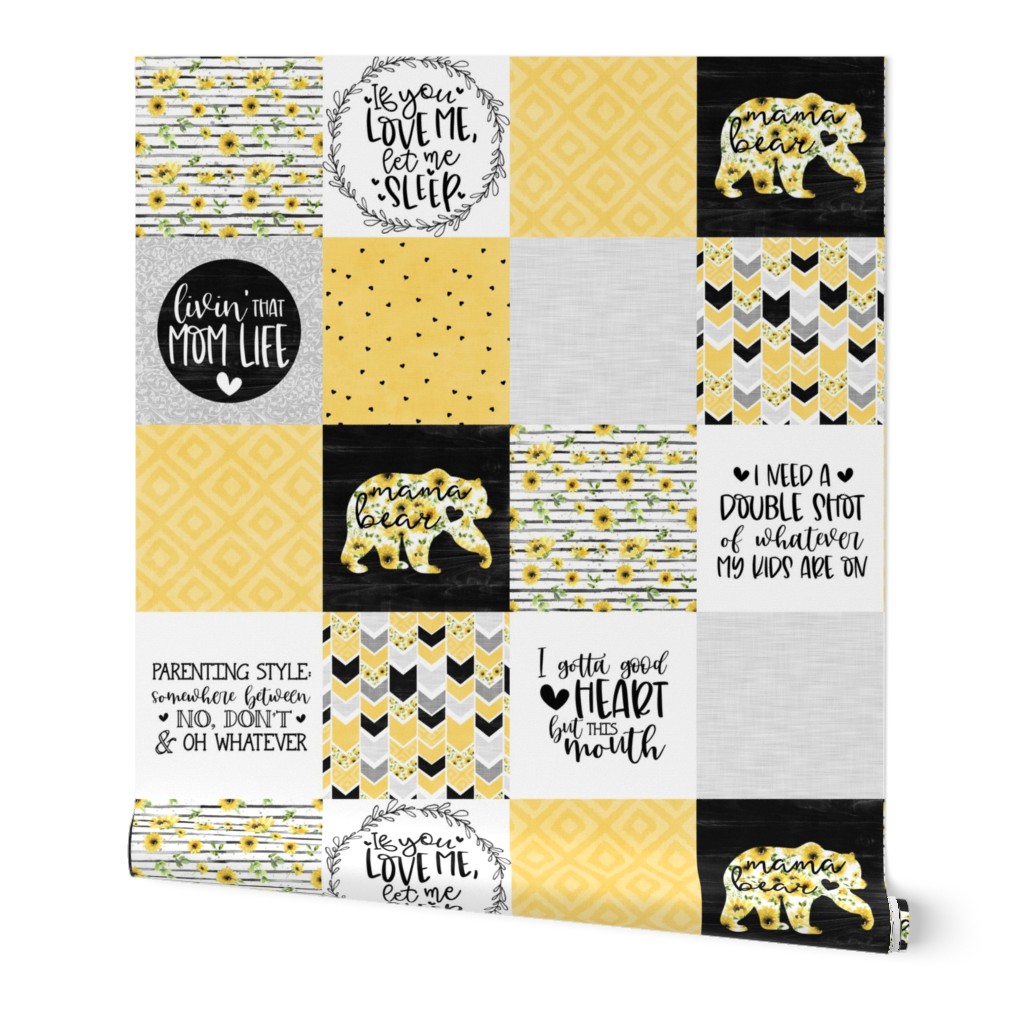 9901465 1 5 inch momlife good heart sunflower wholecloth cheater quilt by longdogcustomdesigns