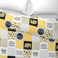 MomLife//Good Heart//Sunflower - Wholecloth Cheater Quilt