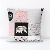 Grandma Bear//Pink - Wholecloth Cheater Quilt