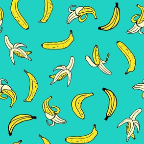 Bunch of Bananas! Aqua background