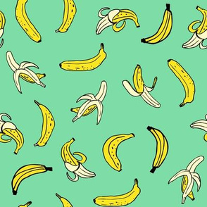 Bunch of Bananas! On green background