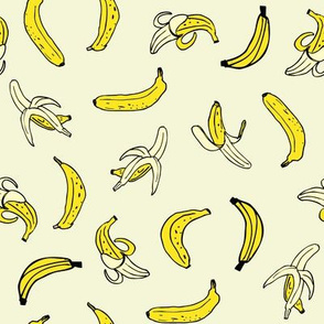 Bunch of bananas! Cream background