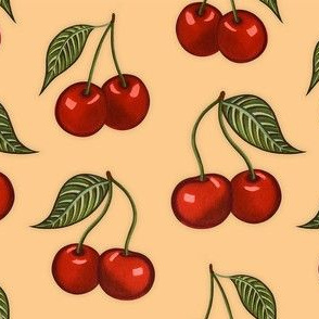 Cherry Pattern Peach Small