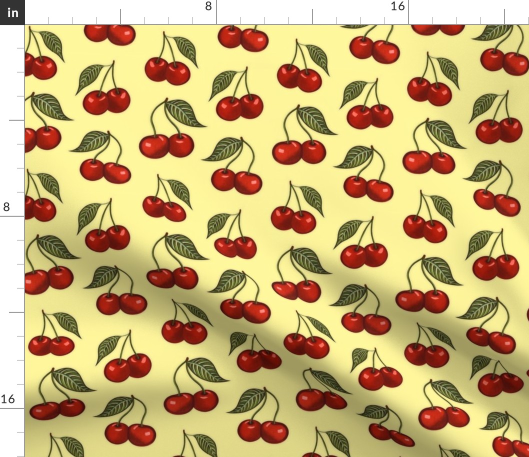 Cherry Pattern Yellow Small