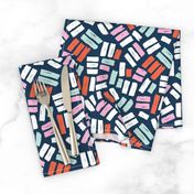 Messy strokes and paint brush boho confetti minimal abstract paint design nursery navy coral mint pink