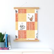 Orange patchwork 6 inch square