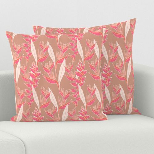 Heliconia paradise bright on mauve nude