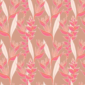 smaller scale-Heliconia paradise bright on mauve nude