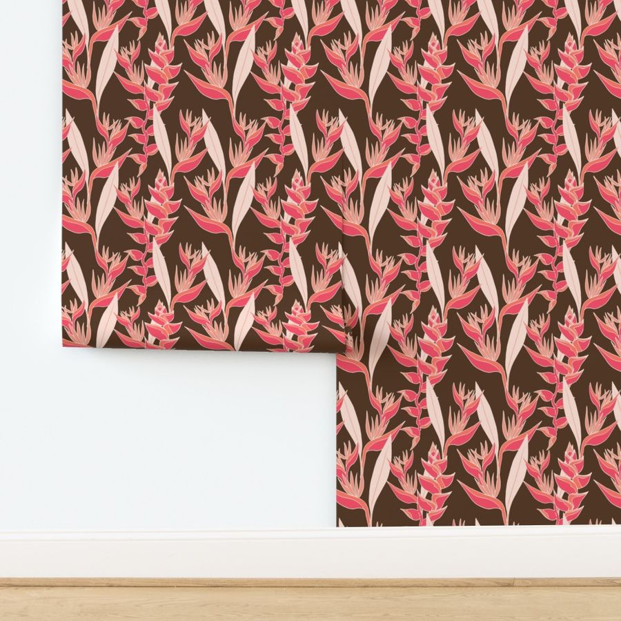 smaller scale-Heliconia paradise on brown