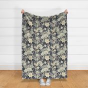 Vintage Floral Grey Cream