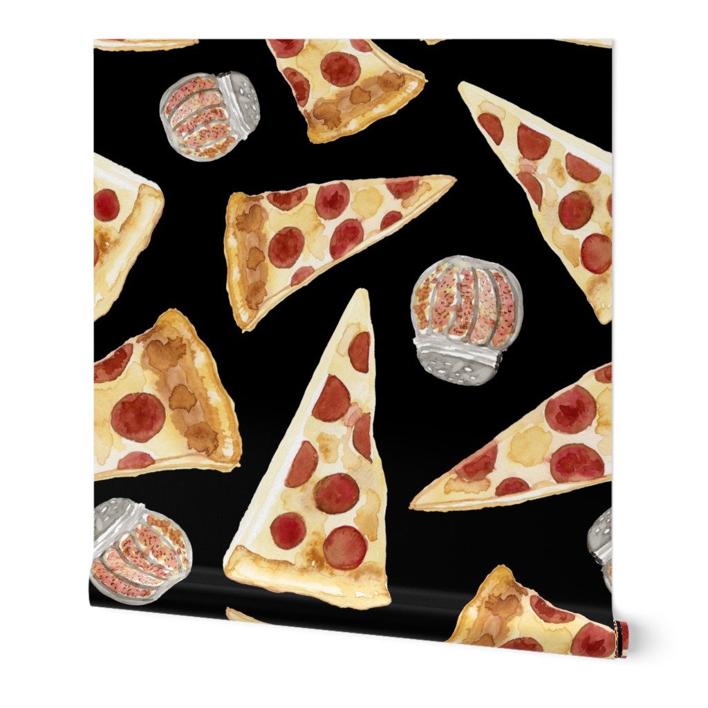 20-05h Pepperoni Pizza Cheese Food Black _ Miss Chiff Designs