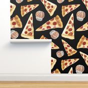 20-05h Pepperoni Pizza Cheese Food Black _ Miss Chiff Designs